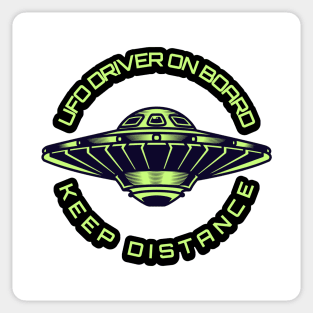 UFO Driver on Board Keep Distance Sticker